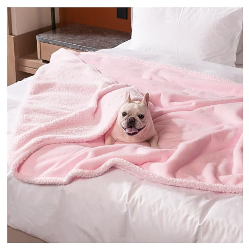 Maidewow Manta impermeable para perro, reversible, esponjosa, funda de cama para mascotas, manta rosa para cachorros, sofá, sofá, funda lavable, manta para gatos y mascotas, color rosa cálido, M