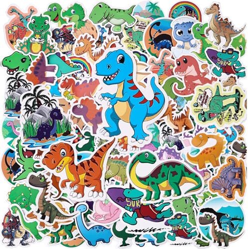 Cofvetia Stickers Aesthetic Kinder, 120 Stück Aesthetic Wasserfeste Aufkleber Kinder Stickers für Skateboards, Water Bottle, Tablets, Schultaschen, Sticker Laptop, Türen, Tischplatten (Dinosaurier)