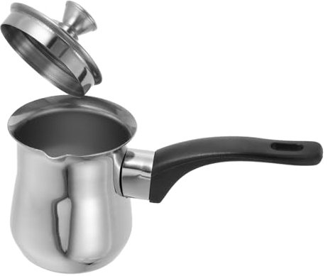 VALICLUD Cafetera Turca De Acero Inoxidable De Cacerola Pequeña Con Tapa y Asa Para Estufa Calentador De Leche y Mantequilla