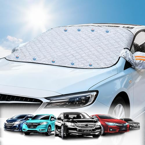 APKOL Protector para Parabrisas 160x116cm, Protector Parabrisas Magnético Universal, Cubierta Magnético Coche Plegable Invierno,Protege de Hielo, Nieve, Rayos UV, Sol y Lluvia