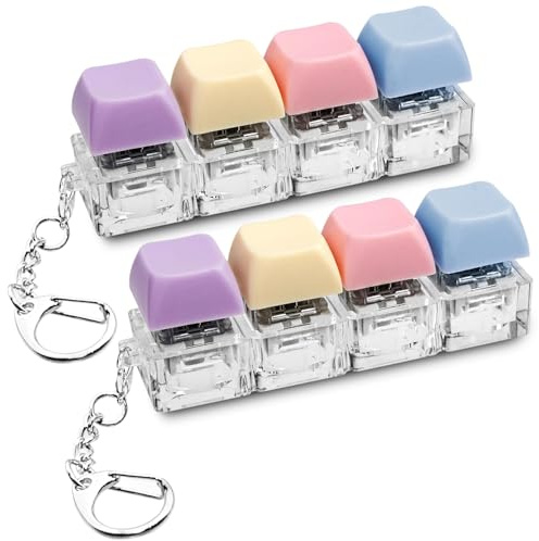 2 stycken tangentbord fidget toys, färg tangentbord nyckelring klicker leksak, stressleksak för vuxna, fidget clicker för dekompression förbrukning tid