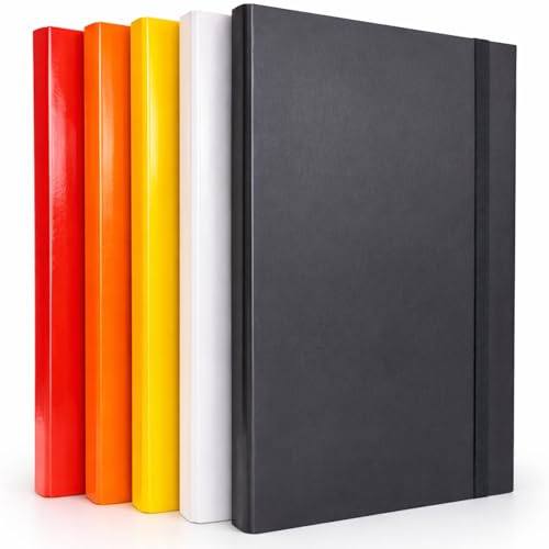 Cartellina Portadocumenti con Elastico Piatto 5 Pezzi Dorso 3cm Cartellina 3 Lembi Rigida con Elastico in Cartone Plastificato Lucido per Ufficio, Scuola o Studio Made in Italy Assortiti (Gamma Calda)