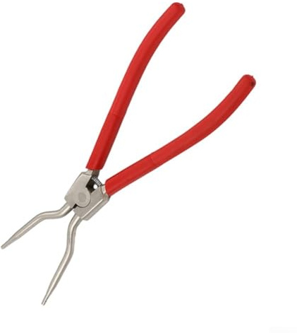 Pinze per anelli di sicurezza in acciaio al carbonio da 27,9 cm, progettate per officina e uso domestico, con apertura a molla per rimozione della guarnizione della lavatrice (rosso)