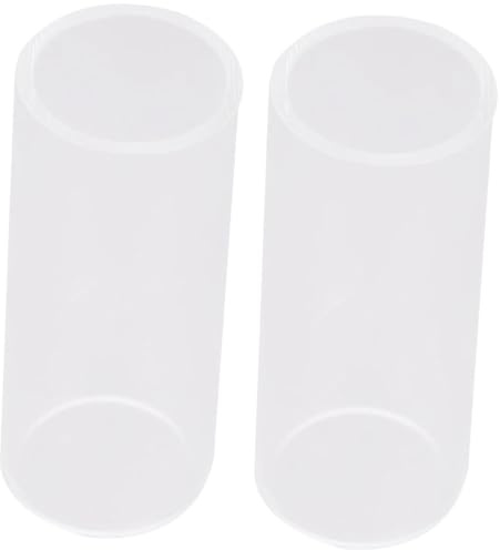 Tofficu 2pcs Guitar Glass Slide Bottleneck for Acoustic and Electric Guitars Tonal Voice with Excellent Intonation Sturdy Glass Material Size 7x2.2x2.2cm and Enthusiasts