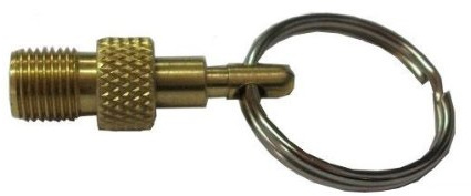 Black Dingo Cycling Products Ventiladapter mit Schlüsselanhänger für Fahrrad, Messing, Universelle Passform