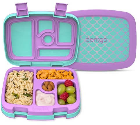Bentgo Kids Prints Bento Style Lunch Box, Leak-Proof, 5 Compartments, Ideal for Portion Sizes for 3 to 7 Years, BPA Free and Food Grade Materials