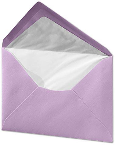 ARTOZ 25x Briefumschläge DIN C6 gefüttert - Lila (Flieder) - 162 x 114 mm Kuvert ohne Fenster - Umschläge mit Nassklebung - Serie Artoz 1001
