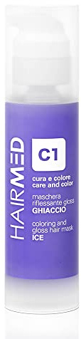 HAIRMED, Cura e Colore, Maschera Riflessante Gloss, Maschera Colorante Capelli, Riflessante Capelli, Senza Ammoniaca, Colore C1 Ghiaccio, 150 ml