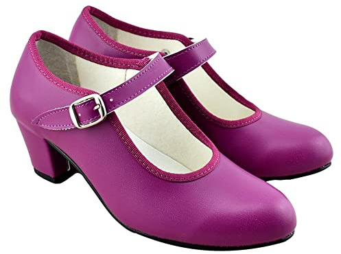 Pasos de baile - Zapato de Flamenca 833984 (Pedir una Talla más de la Habitual) Sintético NIÑOS Color: buganvilla Talla: 35