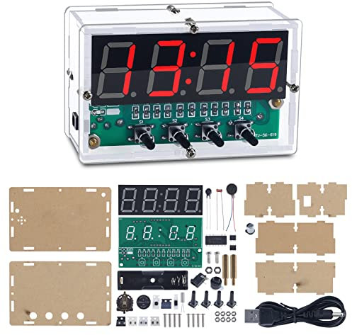 MiOYOOW Rechargeable DIY Digital Clock Kit, Soldering Projects for Adults