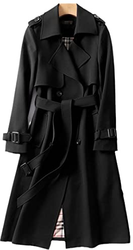 Spring Women's Trench Coat Street Casual Long Loose Double Breasted Trench Jacket
