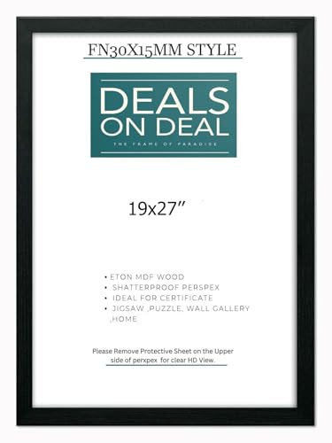 DEALS ON DEAL Modern style 19x27 Picture Frame | Poster frame Jigsaw Puzzle (48.26 x 68.58 cm) MDF Acrylic, Wood frame Plexiglass | for Weddings Anniversary Memories Movie Artwork Posters Paintings
