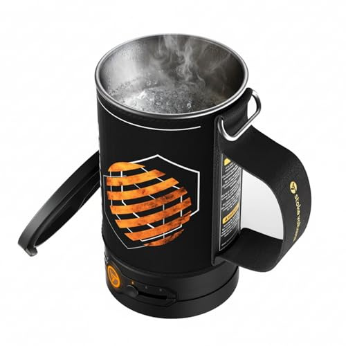 STOKE VOLTAICS Wasserkocher, Tragbarer Wasserkocher für Kaffee und Tee, Mini-Teekessel aus Edelstahl 304, 240V, Schnell Kochendes Wasser mit Automatischer Abschaltung, Camping- und Reiseutensilien