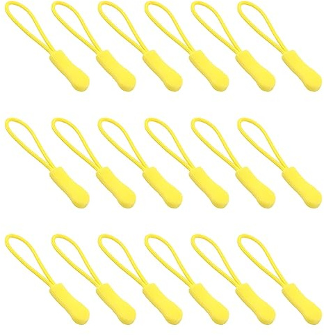 Ruidee 50 tiradores de cremallera, pestañas de cremallera, extensores de cordón de cremallera de repuesto para mochilas, chaquetas, equipaje, bolsos, bolsos (amarillo)