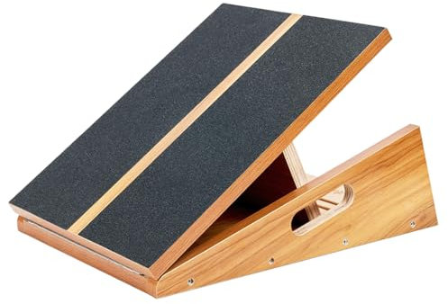 Runnex Professionelles Schrägbrett für Wadendehnung - Faltbares Wadendehner aus Holz - Verstellbares Schrägbrett für Kniebeugen