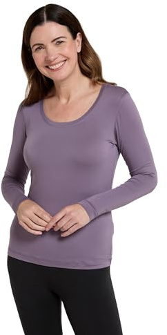 Mountain Warehouse Keep The Heat Isotherm Womens Round Neck Top - Lightweight Ladies Baselayer, Breathable Underlayer - Best for Skiing, Snowboarding Dusky Purple (Keep The Heat) Women's Size 16