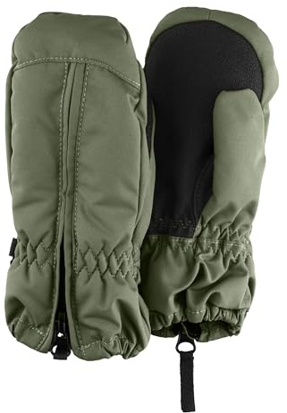 Sterntaler Fäustlinge Ripps wasserdicht – Baby Winterhandschuhe mit Reißverschluss & Thinsulate-Futter – Unisex Handschuhe mit Daumen & rutschfester Handfläche, mattgrün, Größe 1