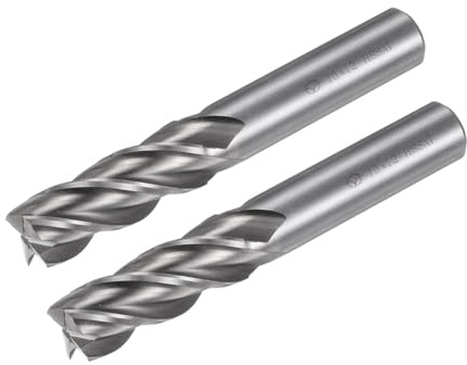 QUARKZMAN 2Stk Hartmetall Schaft Fräser 4-Schneidig 13mm / 0.51 Schnellarbeitsstahl Cnc Fräser Bits Gerät mit Zylinderschaft für Aluminium Stahl Schneiden Metallbearbeitung