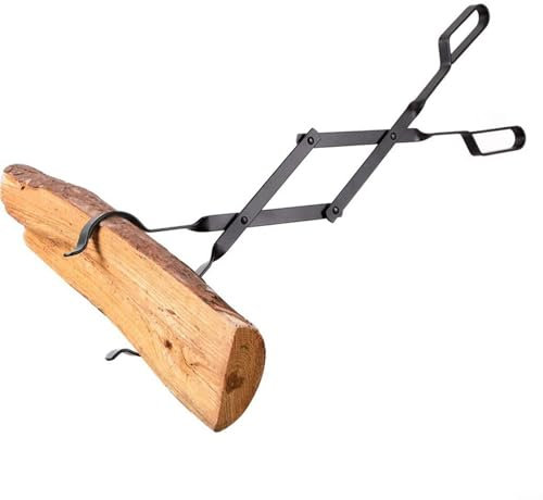 Pinze per legna da ardere, 26 pinze per legna da ardere, per caminetto e caminetto, resistenti alla ruggine