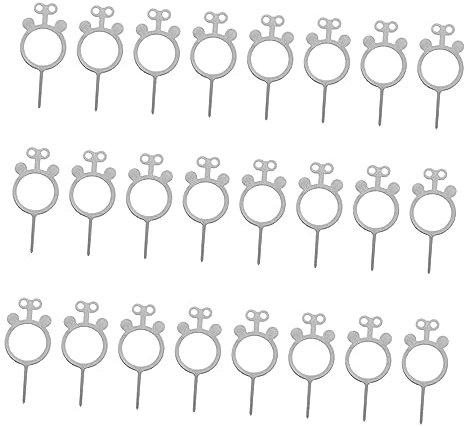 Uonlytech 100 Piezas Lector de Tarjetas Pin abridor de sim Bandeja sim quitando Agujas Tarjeta sim Tarjetas sim Herramienta de eliminación de sim de teléfono abridor de Agujas sim Silver