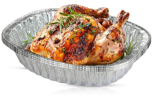 CHEF ROYALE 1 Large Disposable Aluminium Foil Roasting Baking Pan - High Heat Conductivity for Grilling, Cooking, Storing, Prepping - Foil Trays - Large Food Containers (1)