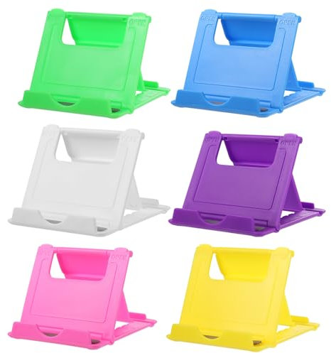 6 STK Handyhalter Tisch, Tragbarer Handyständer für Tisch Handy Ständer Klappbar, 6 Stufen einstellbar Handy-Ständer, Telefonständer Faltbarer Handyhalterung für Mobilen Smartphone Halterung