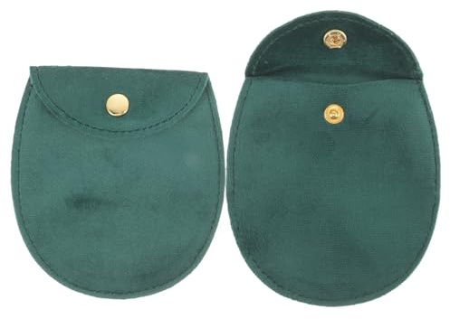 FRCOLOR Borsa per Orologio da Tasca Verde Retro, Portatile e Protettiva da Graffi e Sporco, Set da 2 Pezzi per Conservazione Orologi da Tasca