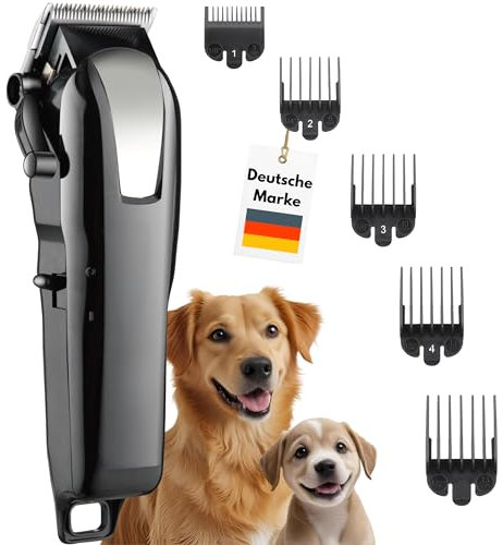 Alpenstern® Hundeschermaschine - Leise Profi Schermaschine für Hund Katze Pferd dichtes Fell - Hundetrimmer Hunde-Haarschneidemaschine Hunderasierer - 3h Akku