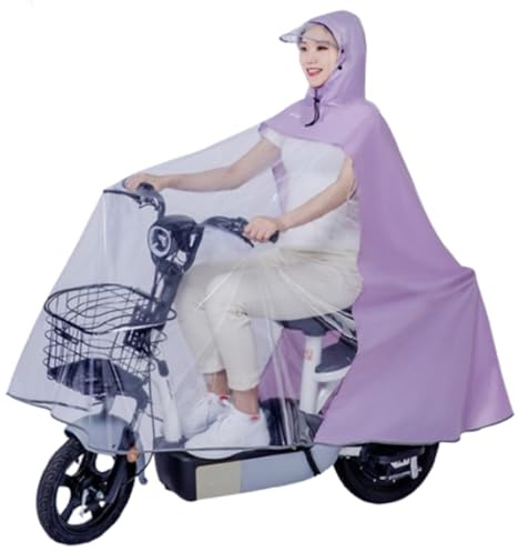 Chubasquero para Bicicleta Eléctrica, Chubasquero Moto Bicicleta Eléctrica para Adultos Scooter Poncho Motocicleta Chubasquero Impermeable Capa Lluvia con Tiras Reflectant B,4XL