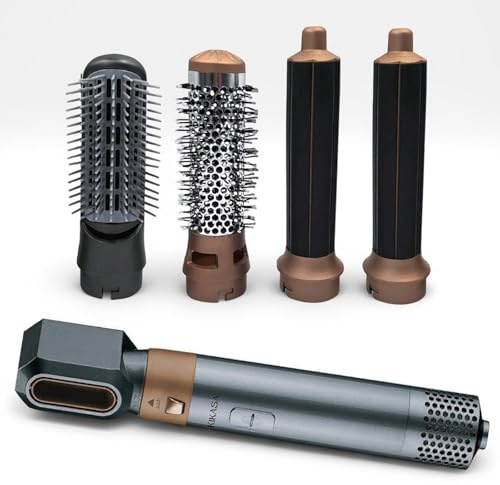 Kikasa Cepillo Secador de Pelo Iónico 5 en 1 Air Styler Wrap - Funciones de Alisador, Moldeador, Rizador y Voluminizador - Incluye 5 Accesorios para todo tipo de Cabello