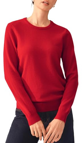 KVSS Women's 100% Pure Cashmere Crewneck Sweater Long Sleeve Pullover Sweater for Women