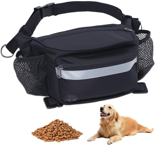 FIVAVA Bolsa para golosinas para Perros – Bolsa de Comida Multifuncional para Perros – Riñonera para Accesorios para Perros con dispensador de Bolsas de excrementos – Bolsa Robusta para Entrenamiento