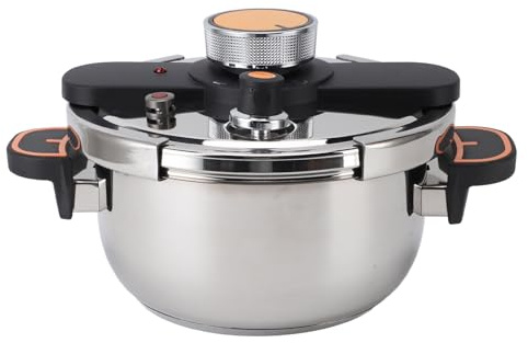 Ghzste Schnellkochtopf, Professionell, Effizient, Schnell, Gleichmäßiges Erhitzen, Verhindert Anhaften, Großes Fassungsvermögen, Einmachtopf aus Edelstahl 304 für die Küche zu Hause (4L)