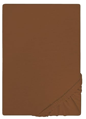 Traumhaft Schlafen - Castell - Markenbettwäsche 0077113 Spannbetttuch Jersey Stretch 1x 140x200 cm - 160x200 cm, Chocolate