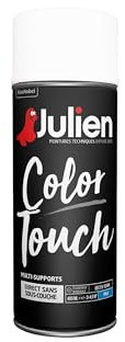 Julien Peinture Aérosol Intérieure et Extérieure Color Touch en Phase Aqueuse - Blanc Neige Mat - 400ml