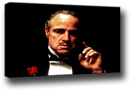 Bild auf Leinwand - DER PATE- 100 x 70 - Fertig gerahmte Kunstdruck Bilder als Wandbild