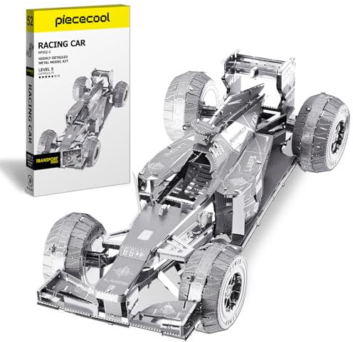 Piececool 3D Puzzle Metall Formel Rennen, 3D Metall Puzzle Automodell für 340 Edelstahl, Ganzes Metal, 1:1 Wiederherstellen Sammlung, Geburtstagsgeschenk, Modellbausatz Erwachsene, 69 Teile