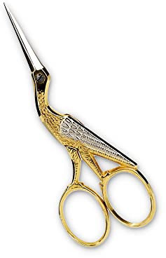 Robert Klaas Original Storchenschere aus Solingen, vergoldet, Länge: 10,2 cm, made in Germany - Stickschere, Nähschere