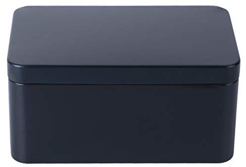 Angoily Boîte en tôle rectangulaire en métal avec couvercle - Boîte vide - Récipient portable pour thé, bougies sucrées, bijoux à bougies - Noir - 13 x 8 x 6 cm