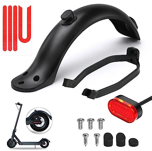 Ainiv Parafango Posteriore per Scooter, Staffa Parafango, Luce Posteriore LED e Striscia Riflettente, Accessori di Ricambio per Scooter Elettrico Mi Xiaomi M365 / M365 PRO