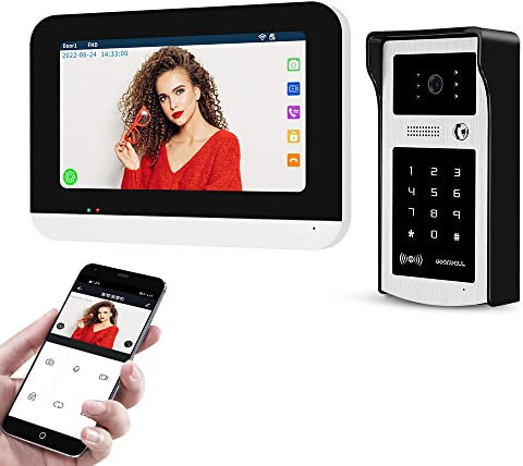 OBO HANDS 7Zoll 1080P WiFi Tuya Video-Türsprechanlage für 1-Familienhaus, Touchscreen,wasserdichte Nachtsicht-HD-Kamera