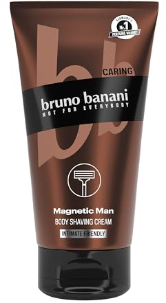 bruno banani Body Shaving Cream Magnetic Man, 3-in-1-Rasiercreme mit fesselnd-holzigem Duft, 150ml