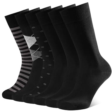 CLOSEMATE Calzini Uomo 6 Paia – 80% Cotone Morbido, Elastiche e Traspiranti per Sport Lavoro Scuola Viaggio e Uso Quotidiano