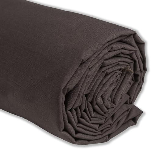 IPEA Baumwollstoff Popeline Braun - 200 cm x 150 cm - Made in Italy - Meterware zum Nähen, Bekleidung, Futterstoffe, Wohnaccessoires, Patchwork, Stoff einfarbig zum Nähen