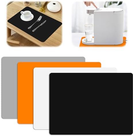 4 Extra stora silikonmattor, 40 x 30 cm A3 stor skrivbordsmatta | Halkfri bordstablett silikon målningsmatta, non-stick skrivbordsmatta, tvättbara bordstabletter