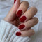 Short Square False Nails Red - 24Pcs Burgundy Fake Nails Short - Glossy Pure Color Press on Nails in 12 Sizes - Full Cover Acrylic Stick on nails Wine Red nails for Women Girls Daily Wear
