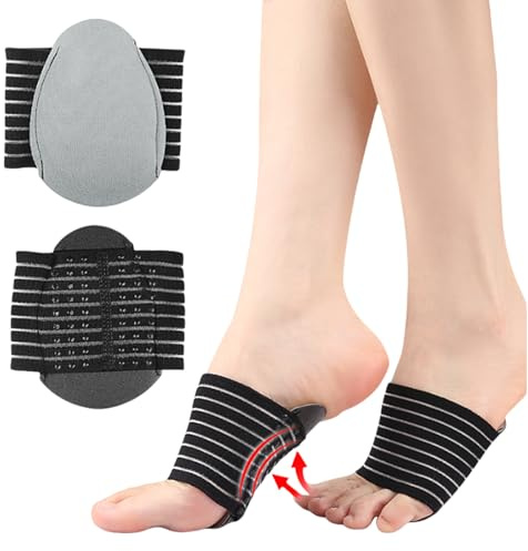 SSKHE 1 paio di manicotti di supporto per arco plantare con design antiscivolo, compressione imbottita extra spessa per fascite plantare, sperone calcaneare, piedi piatti, comfort per il giorno e la