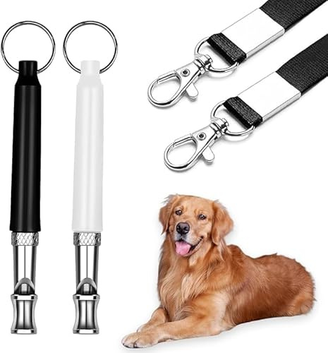 Dog Training Whistle Professional 2 Pack - Silent Adjustable Frequency Dog Whistle Bark Control Pet Training Tool Opdent