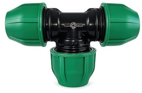FLUVIA Te Igual PP PN16 25 mm para Tuberia PE de Compresion Racor Tres Vias para Riego Jardin Fontaneria y Conduccion de Agua Conexion Rapida Alta Presion