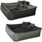 BedDog 2in1 Hundebett MAX Quattro, großes Hundekörbchen aus Cordura, waschbares Hundebett mit Rand, Hundesofa für drinnen, draußen, L, Rock-Flow, grau-anthrazit